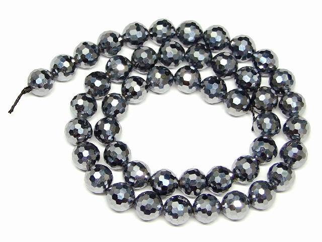 g3-1728D 今月30%off テラヘルツ鉱石 8mm AAA ミラーボールカット 128面カット 1連約39cm 通し針、解説書、1mゴム付き 高純度テラ...