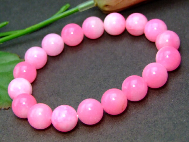 ≪33402C≫●10mm●白ピンク クォーツァイト クォーツ ヒスイ 翡翠風●送料無料有●内径選択可能●ブレスレッ..