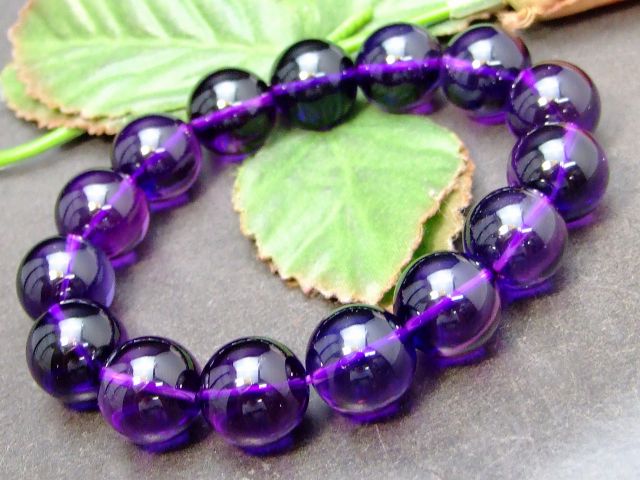 ≪18467≫●14mm●5A●アメジスト●送料無料有●楽天最安値に挑戦●紫水晶●ブレスレット●内径調整可能●ブラジル産●天然石●パワーストーン●