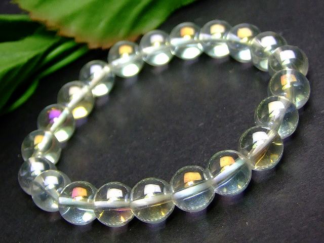 ≪31542≫●8mm●アクアオーラ●送料無料有●レインボーオーラ●水晶●ブレスレット●内径調整可能●楽天最安値に挑戦●ブラジル産●天然石●パワーストーン●