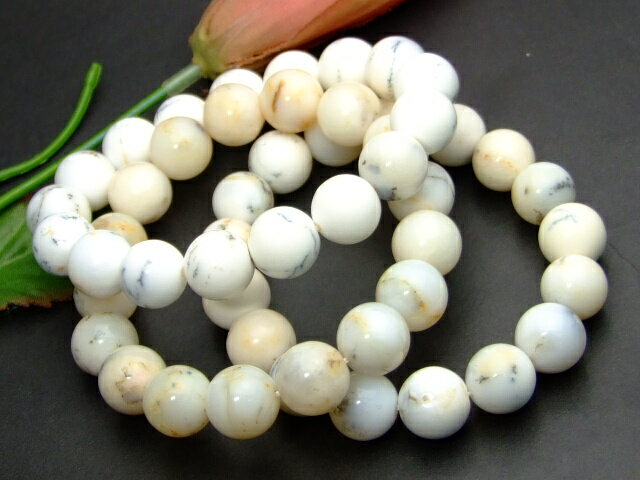 ≪g3-1993S≫●12mm●デンドリチック イエロー オパール●ブレスレット 内径17cm●送料無料●ブラジル産●天然石●パワーストーン