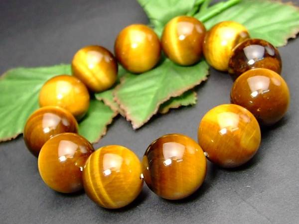 ≪32364F≫●18mm●AAA黄虎目石タイガーアイ●鑑別済・本物保証●内径17cm●ブレスレット●送料無料●南アフリカ共和国産●天然石●パワーストーン