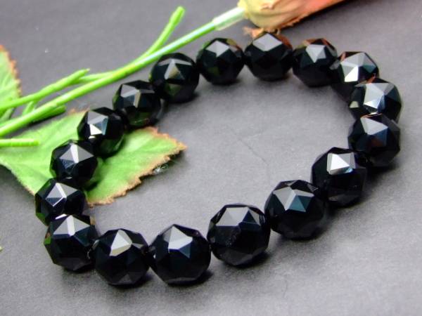≪g3-117D≫●12mm●5A●内径調整可能スターカット●モリオン 黒水晶●ブレス●送料無料有●鑑別済・本物保証●ブラジル産●天然石●パワーストーン●