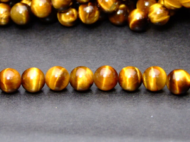≪g3-2016A≫ 6mm AA タイガーアイ 黄虎目石●1連39cm 通し針、解説書、1mゴム付き●鑑別済・本物保証●送料無料有●南アフリカ共和国産●天然石●パワーストーン●