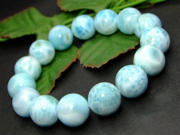 ≪28570≫●14mm●AA+ ラリマー●ブレスレット●内径18cm●鑑別済・本物保証●送料無料●楽天最安値に挑戦●ドミニカ共和国産●天然石●パワーストーン