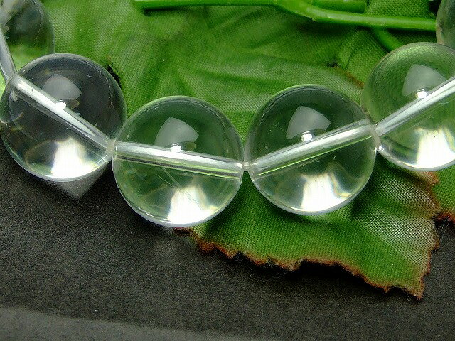 11910Q 　　16mm 5A クリスタル クォーツ 水晶 ブレスレット 内径17cm ポーチ付き ...