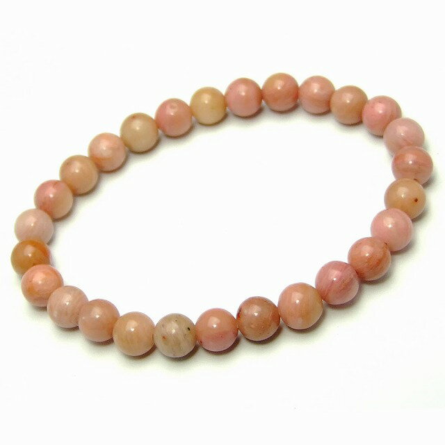 51866　　 6mm A ピーモンタイト ブレスレット 内径16cm ポーチ付き 送料無料有 楽天最安値に挑戦 天然石 パワーストーン