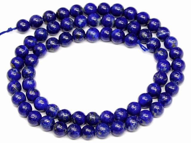 g3-803Y　　ラピスラズリ 6mm AA 瑠璃石 1連39cm 通し針、解説書、1mゴム付き 鑑別済・本物保証 送料無料 天然石 パワーストーン...