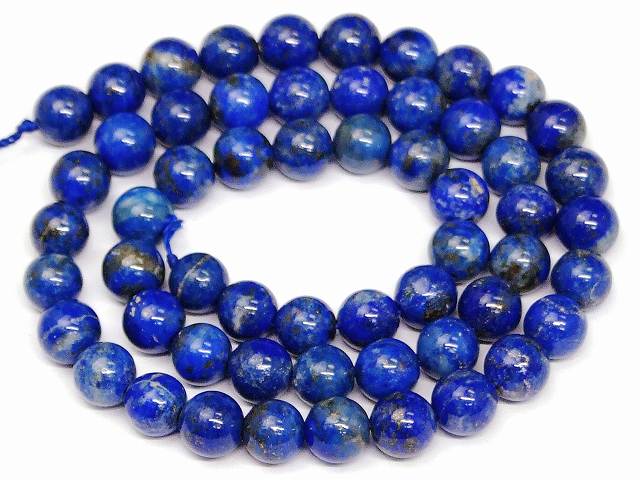 68746　　ラピスラズリ 7mm〜8mm A+ 瑠璃石 1連39cm 通し針、解説書、1mゴム付き 鑑別済・本物保証 送料無料 天然石 パワーストーン