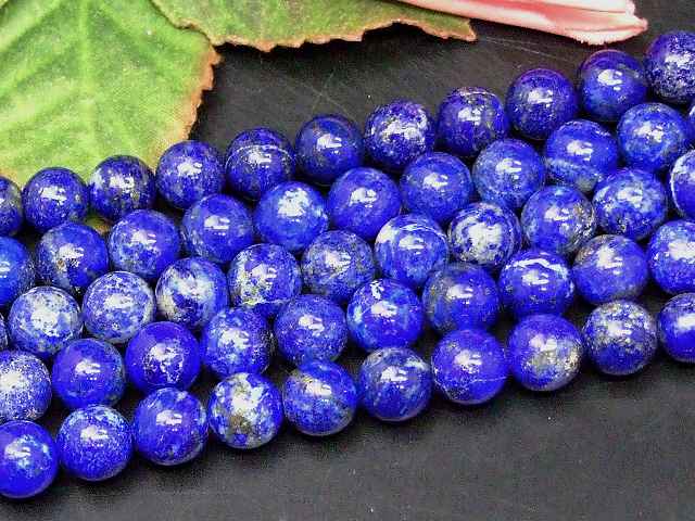 68749　　ラピスラズリ 9mm AA 瑠璃石 1連39cm 通し針、解説書、1mゴム付き 鑑別済・本物保証 送料無料 天然石 パワーストーン