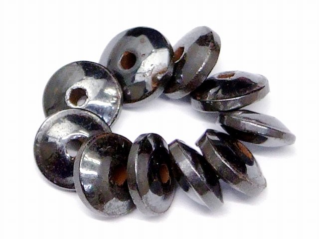 乐天商城 - H3-34A　　今月の半額 わけあり ヘマタイト ソロバン 8mm×3mm 10粒セット 磁有 送料無料有 天然石 パワーストーン