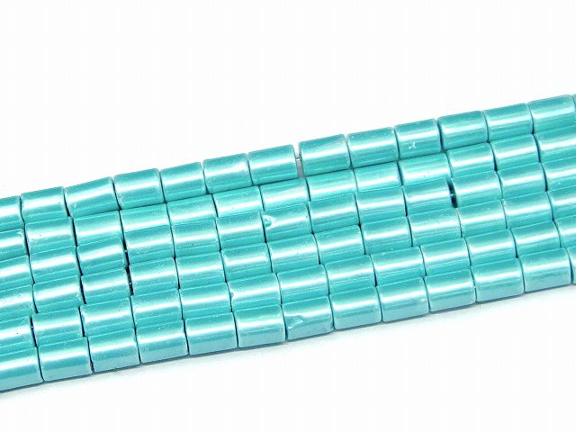 乐天商城 - H3-30G　　工場処分品特価 今月半額以下 わけあり 3本セット ヘマタイト 水色 磁気あり 8mm×6mm 磁有 1連80cm 通し針、解説書、1mゴム付き 送料無料 イギリス産 天然石 パワーストーン