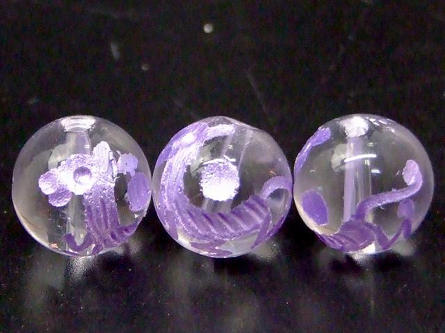 68701　　今月30％OFF わけあり 水晶 白虎彫り 薄紫彫り 8mm 1粒売り 送料無料有 天然石 パワーストーン