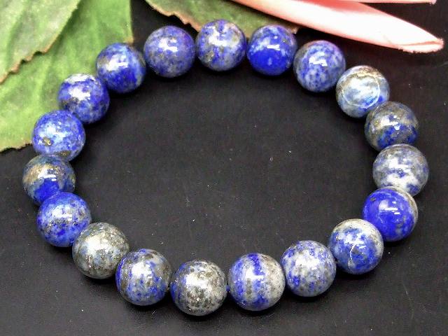 68766　　今月の半額 ラピスラズリ 瑠璃石 10mm A ブレスレット 内径17cm ポーチ付...