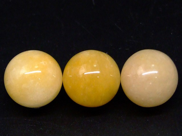 乐天商城 - 68898　　黄翡翠 球 AA 16mm 3粒セット 穴なし ヒスイ ジェイド ジェード 送料無料 天然石 パワーストーン