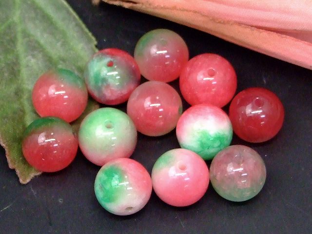 68496　　花翡翠 ヒスイ 12mm AAA 1粒売り ジェイド ジェード 中国産 送料無料有 天然石 パワーストーン