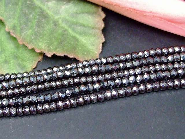 g3-834H　　ヘマタイト 3mm×2mm AA 磁気なし 磁無 ボタンカット ソロバンカット 1...