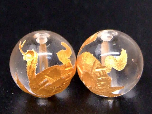 68565　　今月30％OFF わけあり 水晶 10mm 1粒売り 玄武彫り 金彫り クリスタル クォーツ 送料無料有 ブラジル産 天然石 パワーストーン