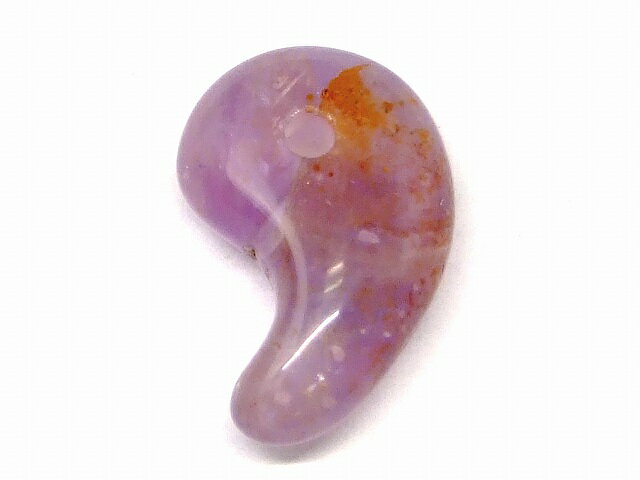 乐天商城 - 68546　　今月の半額 わけあり 鉱物入り アメジスト 勾玉 18mm×12mm 1個売り 送料無料有 天然石 パワーストーン