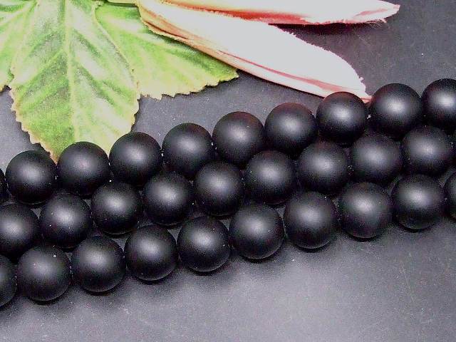 g3-462B　　フロストオニキス 14mm 1連38cm 通し針、解説書、1mゴム付き ブラジル産 送料無料 天然石 パワーストーン