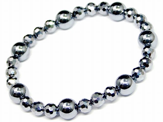 61830　　今月20％OFF 6mm〜8mm A テラヘルツ 鉱石 ブレスレット 内径調整可 高純度 公的機関にて検査済み 送料無料 天然石 パワーストーン