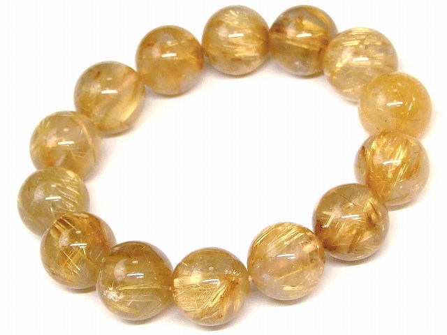 67922　　タイチンルチルクォーツ 針水晶 16mm AAAA ブレスレット 内径19cm ポーチ付き 送料無料 ブラジル産 天然石 パワーストーン