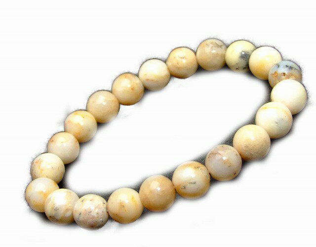 g3-1989G 9mm デンドリチック ホワイトオパールブレスレット 内径16cm 送料無料有 楽天最安値に挑戦 ブ..