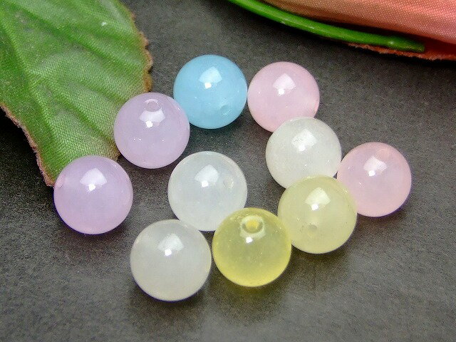 g3-24W　　10粒セット 10mm ミックスヒスイ 翡翠 送料無料有 中国産 天然石 パワーストーン