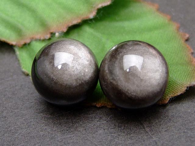 g3-393A　　8mm AA 銀 シルバーオブシディアン 1粒売り 鑑別済・本物保証 アメリカ産 天然石 パワーストーン