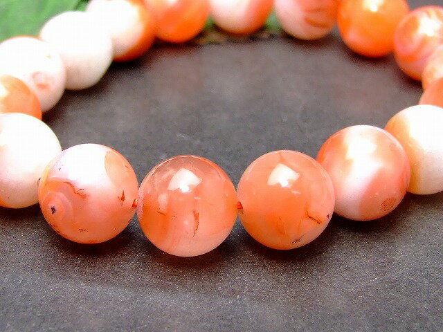 54296　　　13mm A ナンホーンメノウ ナンホーンアゲート 南紅瑪瑙 ブレスレット 内径19cm ポーチ付き 送料無料 ブラジル産 天然石 パワーストーン