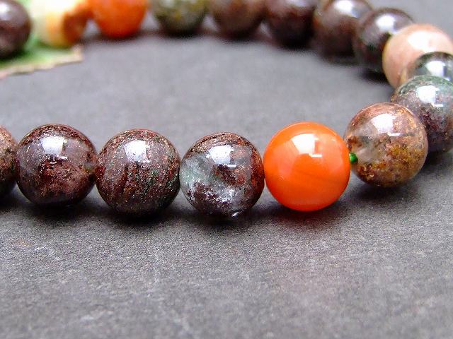 57544　9mm ガーデンクォーツ 水晶 ブレスレット 内径18cm ポーチ付き 送料無料 ブラジル産 鑑別済・本物保証 天然石 パワーストーン