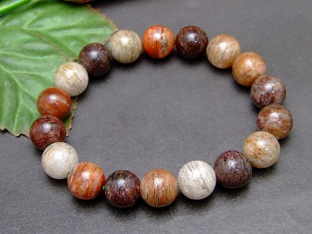 57669　　 11mm ガーデン 水晶 ガーデンクォーツ ブレスレット 内径17cm 鑑別済・本物保証 ポーチ付き 送料無料 ブラジル産 天然石 パワーストーン