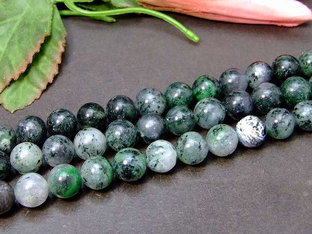 g3-1060K　　ルビーインゾイサイト 10mm A 1連39cm 通し針、解説書、1mゴム付き 送料無料有 天然石 パワーストーン