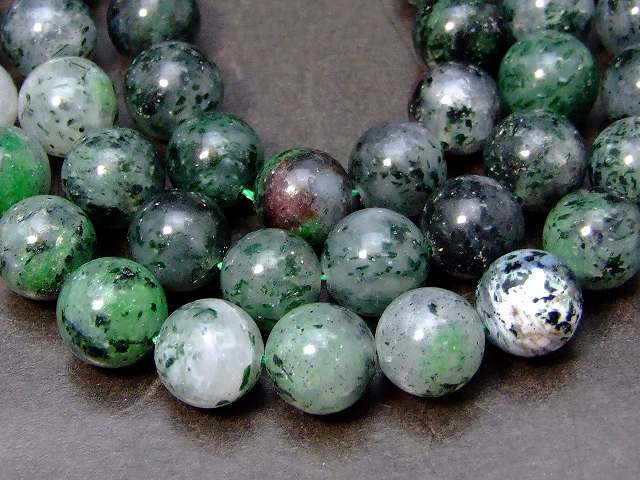 g3-1060K　　ルビーインゾイサイト 10mm A 1連39cm 通し針、解説書、1mゴム付き 送料無料有 天然石 パワーストーン