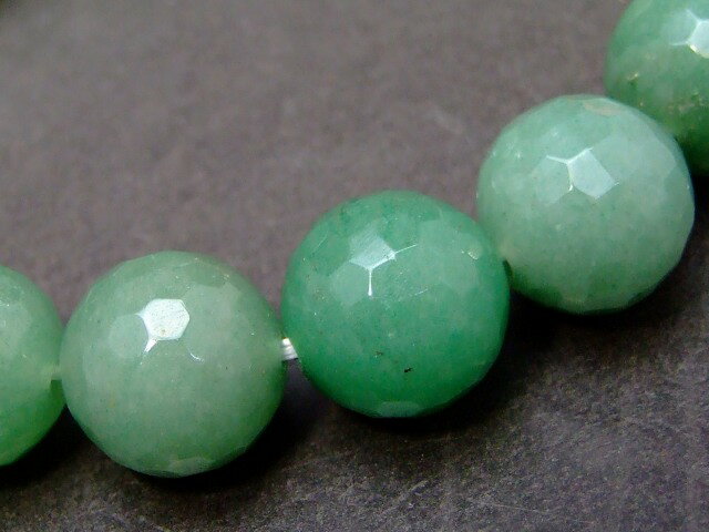 g3-3H　　14mm AA アベンチュリン カット ブレスレット 内径調整可能 ポーチ付き 送料無料 インド産 天然石 パワーストーン