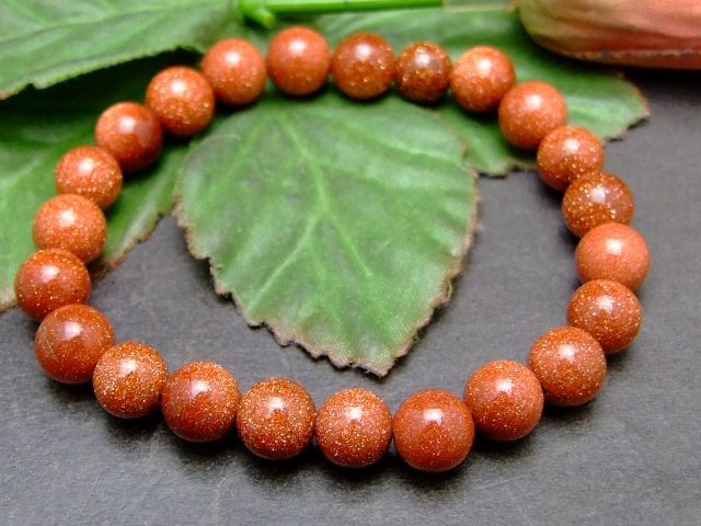 31101A　　ゴールドストーン 茶金石 8mm 5A ブレスレット 内径選択可能 送料無料有 人工石 パワーストーン