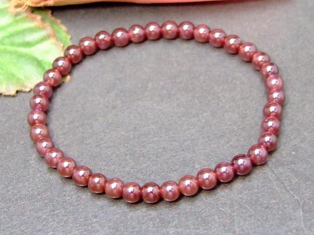 g3-510F　　スターガーネット 4mm AAA ブレスレット 内径選択可能 送料無料 インド産 天然石 パワーストーン