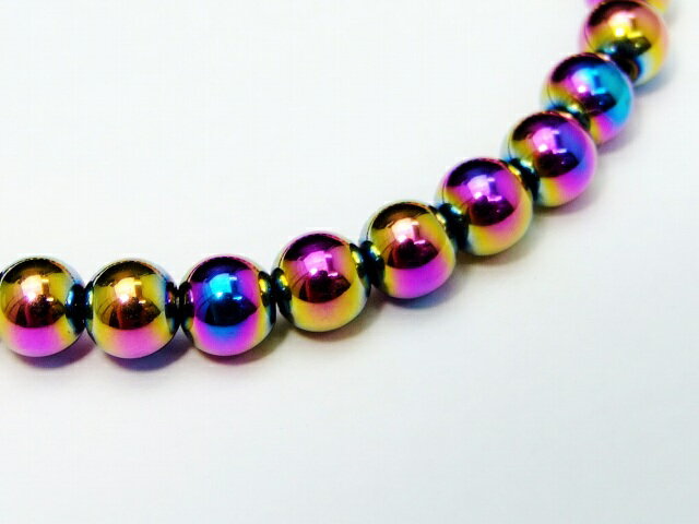 g3-840R　　6mm AA 磁有 ヘマタイト アクアオーラ ブレスレット 内径調節可 ポーチ付き 送料無料有 天然石 パワーストーン