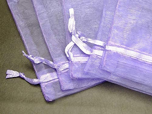 オーガンジーポーチ 紫 5枚セット Sサイズ 10×8cm 巾着袋 結婚式 ジュエリーポーチ アクセサリー入れ 小物入れ オーガンジー 送料無料有 天然石 パワーストーン用