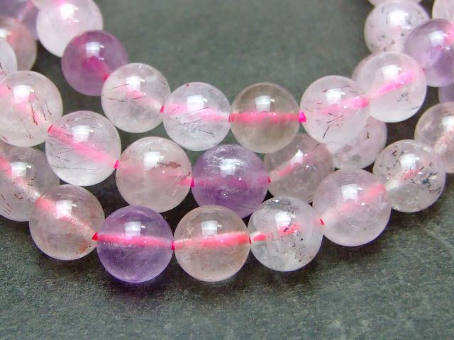 g3-1548W　　8mm A+ スーパーセブン ブレスレット 内径16cm ポーチ付き 送料無料 ブラジル産 天然石 パワーストーン