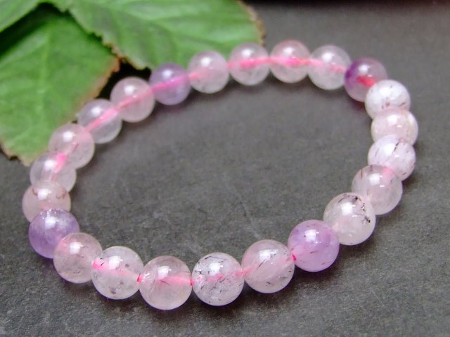 g3-1548W　　8mm A+ スーパーセブン ブレスレット 内径16cm ポーチ付き 送料無料 ブラジル産 天然石 パワーストーン