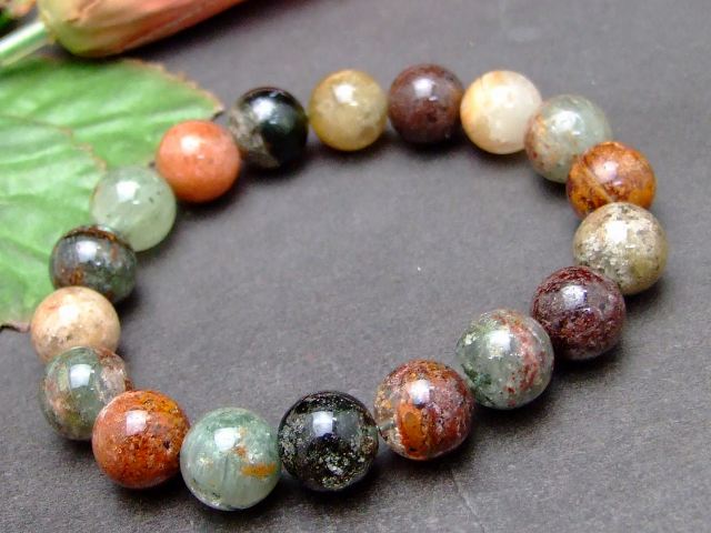 57584　　11mm ガーデン 水晶 ガーデンクォーツ ブレスレット 内径17cm 鑑別済・本物保証 ポーチ付き 送料無料 天然石 パワーストーン