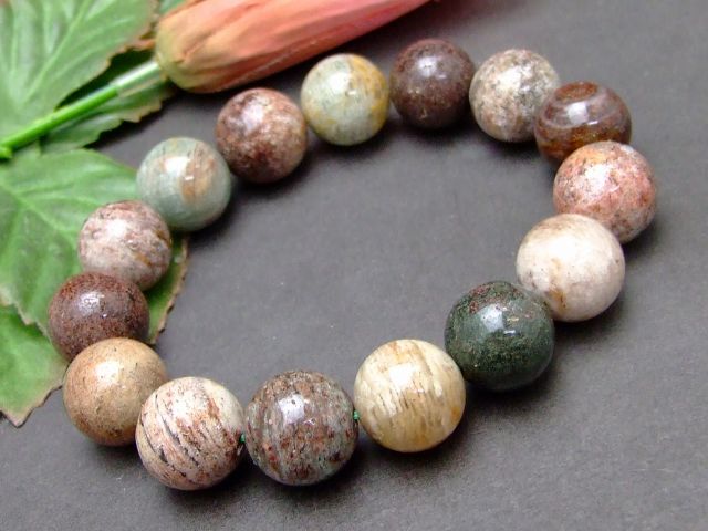 57628　　15mm ガーデン 水晶 ガーデンクォーツ ブレスレット 内径19cm 鑑別済・本物保証 ポーチ付き 送料無料 天然石 パワーストーン