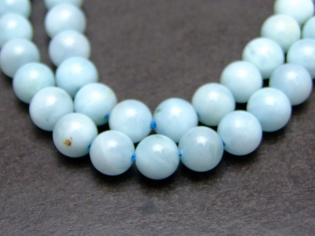 58020　　今月の半額 アクアマリン 7mm AA 1連39cm 通し針、解説書、1mゴム付き 鑑別済 本物保証 送料無料 天然石 パワーストーン