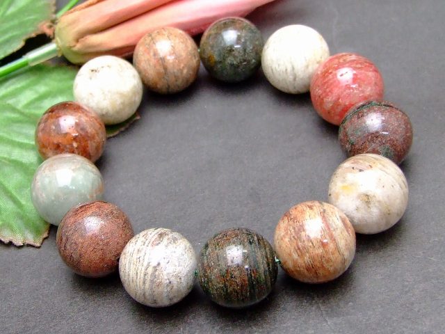 57652　　17mm〜18mm ガーデン 水晶 ガーデンクォーツ ブレスレット 内径18cm 鑑別済・本物保証 ポーチ付き 送料無料 ブラジル産 天然石 パワーストーン