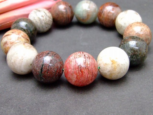 57652　　17mm〜18mm ガーデン 水晶 ガーデンクォーツ ブレスレット 内径18cm 鑑別済・本物保証 ポーチ付き 送料無料 ブラジル産 天然石 パワーストーン