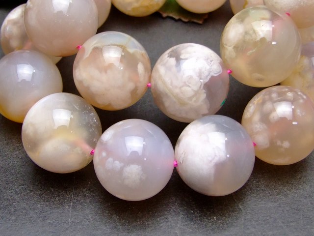 g3-2232T　　今月の半額 桜瑪瑙 メノウ アゲート 19mm AA ブレスレット 内径18cm ポーチ付き 送料無料有 天然石 パワーストーン