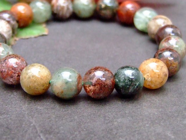 57533　　ガーデンクォーツ 水晶 9mm ブレスレット 内径17cm ポーチ付き 送料無料 天然石 パワーストーン