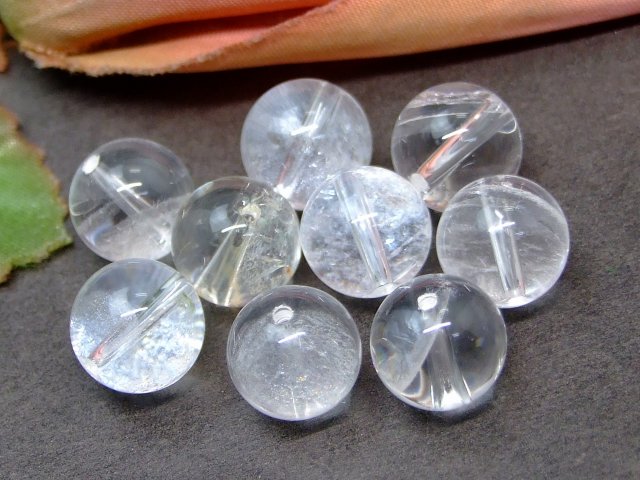 61178　　今月の半額 天然クラック入り ファントム 水晶 10mm 1粒売り クリスタル クォーツ 送料無料有 ブラジル産 天然石 パワーストーン