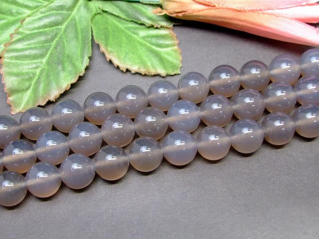 g3-991E　　12mm A グレーアゲート メノウ 瑪瑙 1連38cm 通し針、解説書、1mゴム付き ブラジル産 送料無料 天然石 パワーストーン